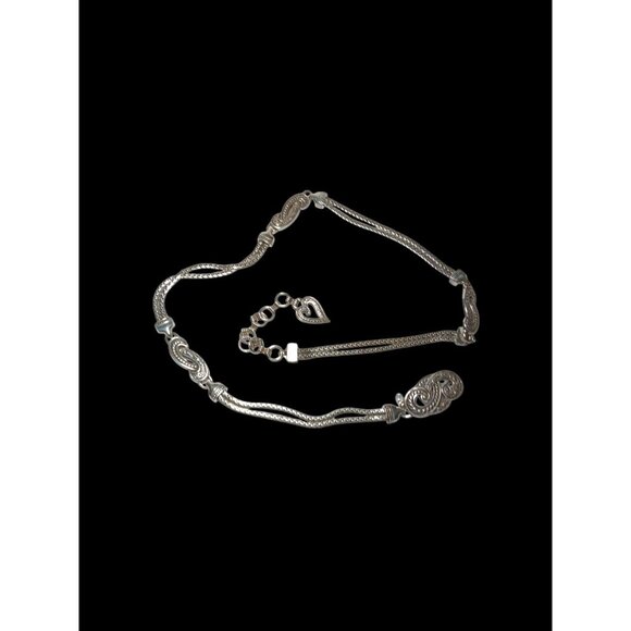 Brighton Bali-Hai Belt Silver Tone Waist Jewelry Large Adjustable 36\